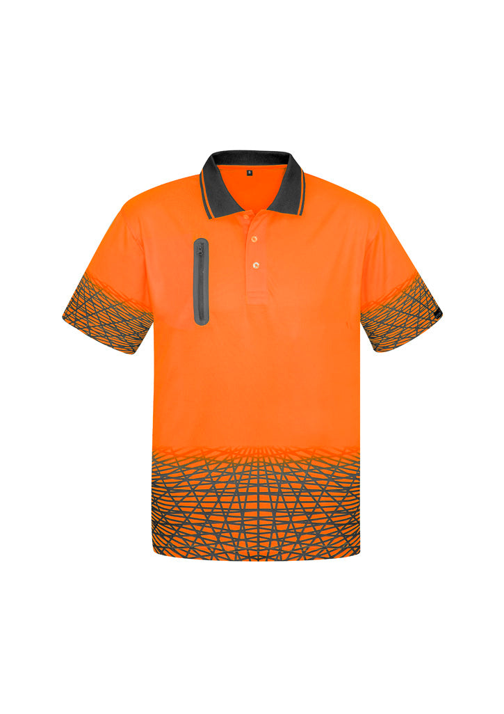 SYZMIK Mens Hi Vis Tracks Short Sleeve Polo ZH300