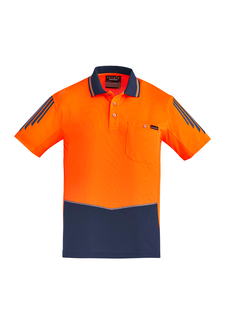 SYZMIK Mens Hi Vis Flux Short Sleeve Polo ZH315