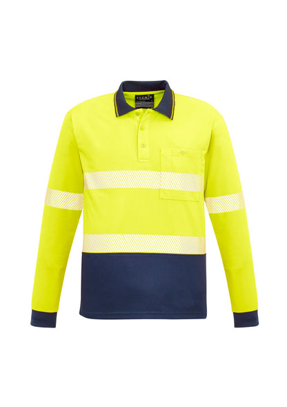 SYZMIK Unisex Hi Vis Segmented Tape Long Sleeve Polo ZH530