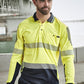 SYZMIK Mens Hi Vis Flux Segmented Tape Long Sleeve Polo ZH550
