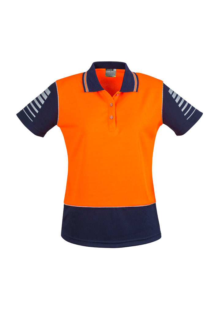 SYZMIK Womens Hi Vis Zone Short Sleeve Polo ZHL236