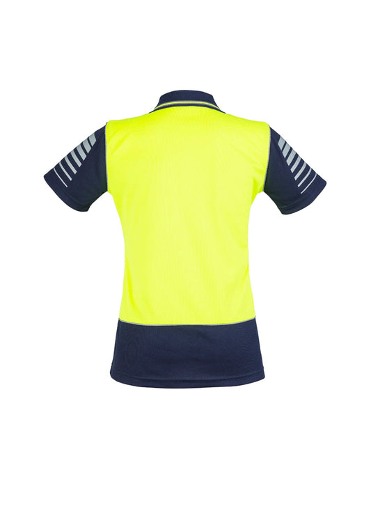 SYZMIK Womens Hi Vis Zone Short Sleeve Polo ZHL236