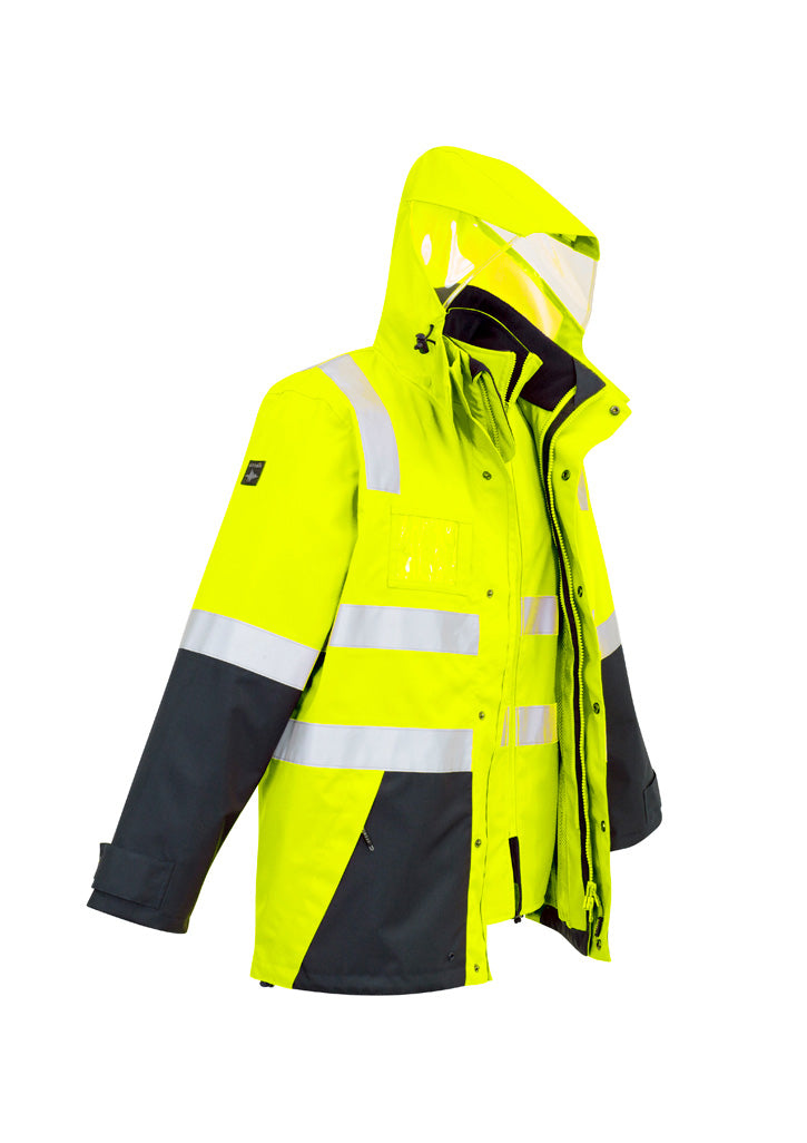 SYZMIK Mens Hi Vis 4 In 1 Waterproof Jacket ZJ532