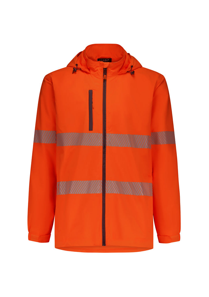 SYZMIK Unisex Super Light Segmented Tape Packable Rain Jacket ZJ560