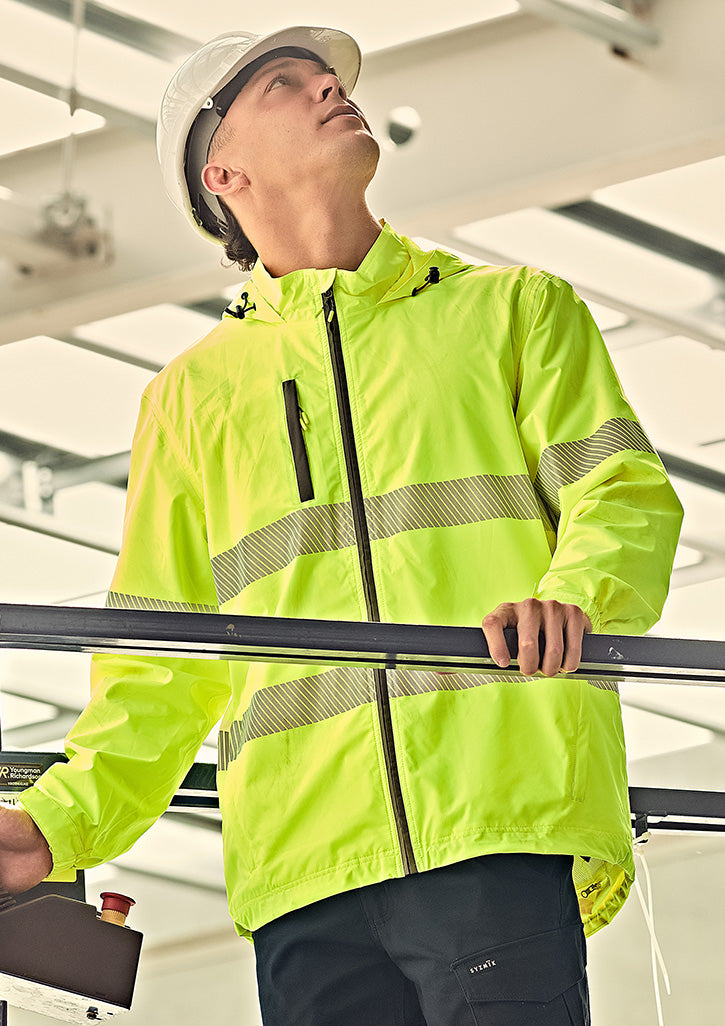 SYZMIK Unisex Super Light Segmented Tape Packable Rain Jacket ZJ560