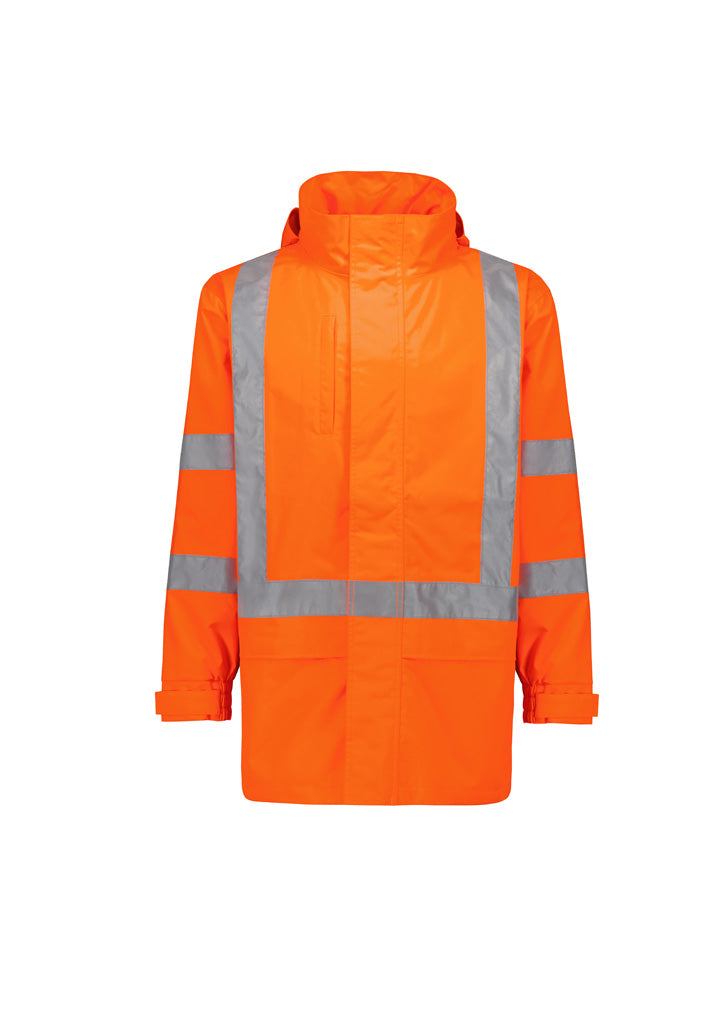 SYZMIK Mens Hi Vis X Back Ultralite Waterproof Jacket ZJ657-AU