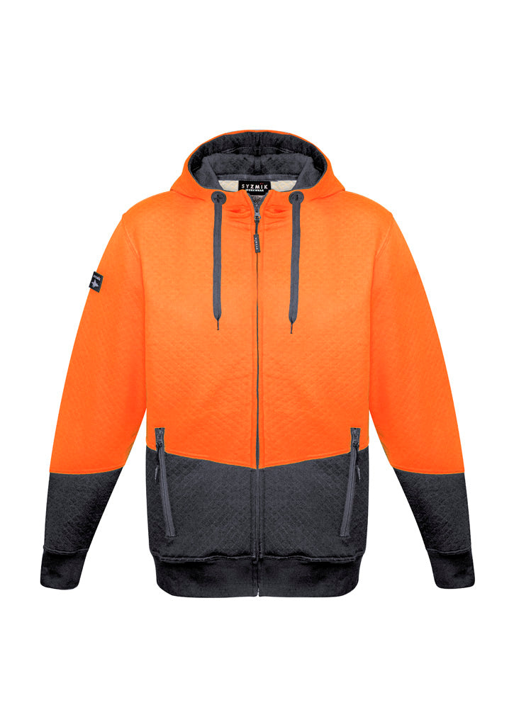 SYZMIK Unisex Hi Vis Textured Jacquard Full Zip Hoodie ZT478 Clearance