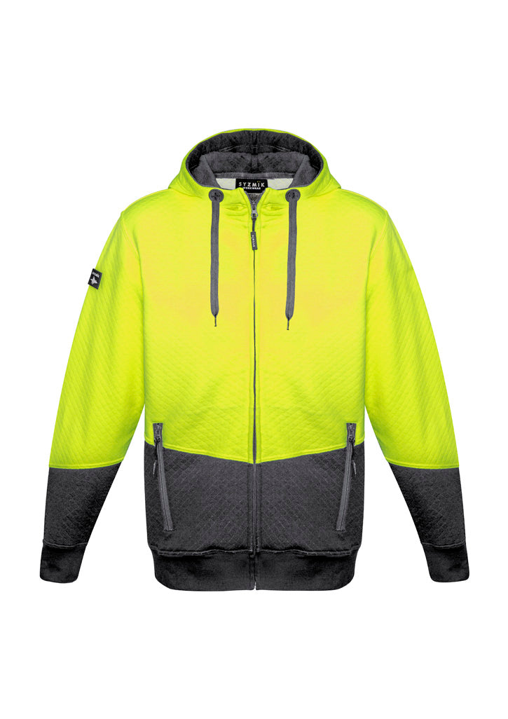 SYZMIK Unisex Hi Vis Textured Jacquard Full Zip Hoodie ZT478 Clearance