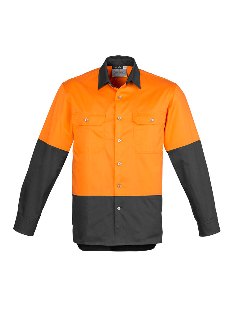 SYZMIK Mens Industrial Long Sleeve Shirt ZW122