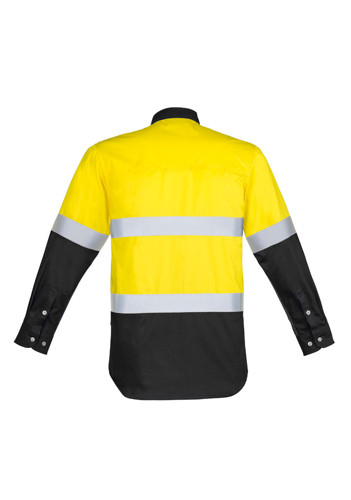 SYZMIK Mens Industrial Long Sleeve Shirt - Hoop Taped ZW123