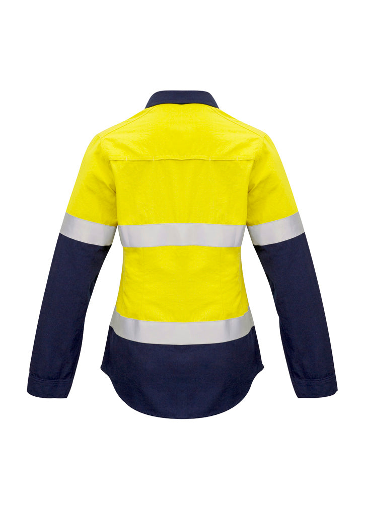 SYZMIK Womens FR Closed Front Hooped Taped Spliced Shirt ZW131