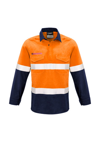 SYZMIK Mens FR Closed Front Hooped Taped Spliced Shirt ZW133 Clearance