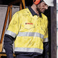 SYZMIK Mens Orange Flame Hi Vis Open Front Spliced Shirt - Hoop Taped ZW140