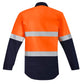 SYZMIK Mens Orange Flame Hi Vis Open Front Spliced Shirt - Hoop Taped ZW140