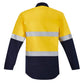 SYZMIK Mens Orange Flame Hi Vis Open Front Spliced Shirt - Hoop Taped ZW140