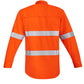 SYZMIK Mens Orange Flame Hi Vis Open Front Shirt - Hoop Taped ZW145