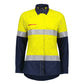 SYZMIK Womens Orange Flame Lightweight Ripstop Taped Shirt ZW170