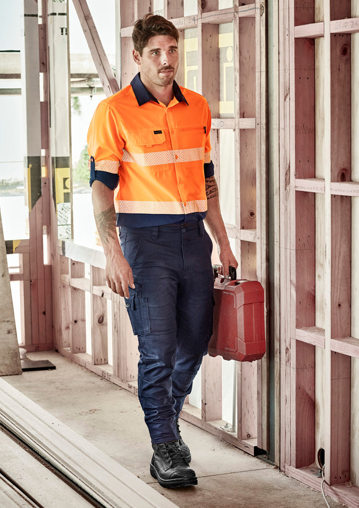 SYZMIK Mens Hi Vis Outdoor Segmented Tape Long Sleeve Shirt ZW470
