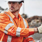 SYZMIK Mens Hi Vis X Back NSW Rail Taped Shirt ZW690
