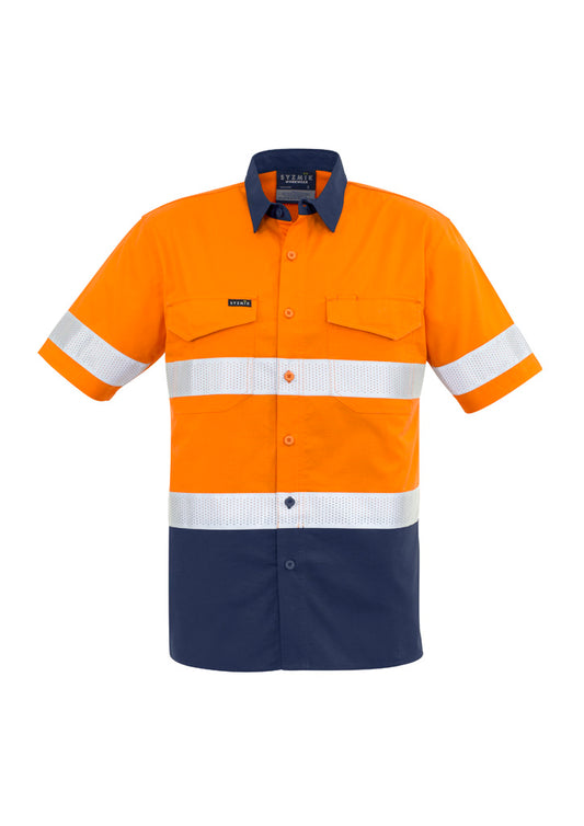 SYZMIK Mens Rugged Cooling Hi Vis Taped Short Sleeve Shirt ZW835